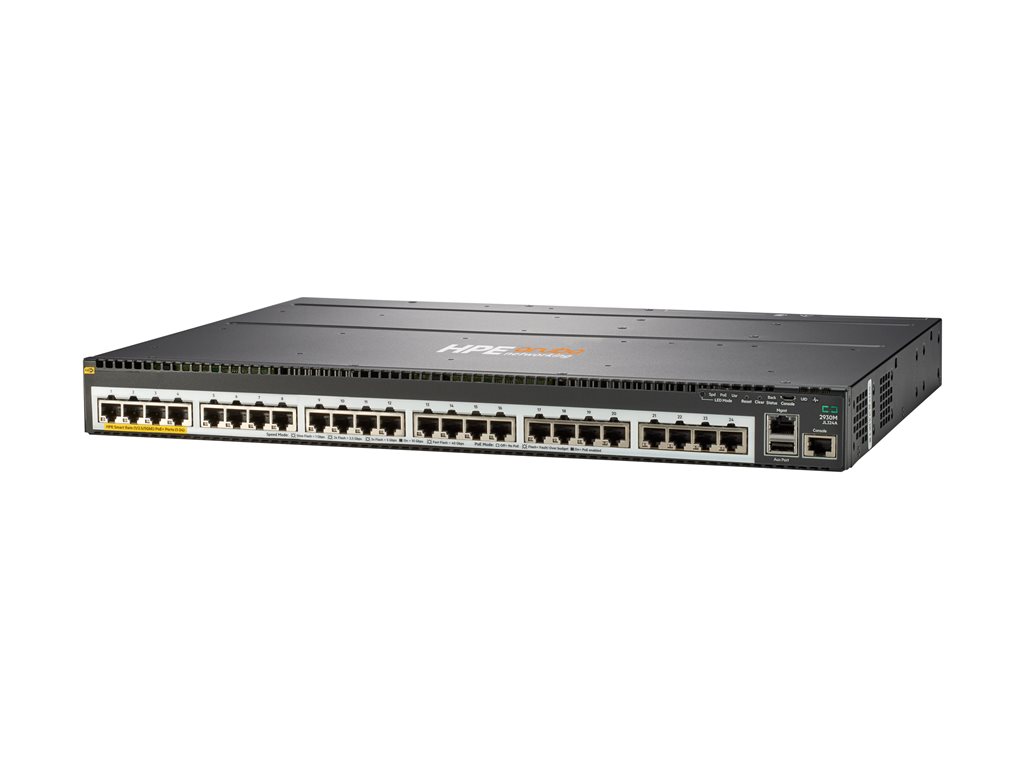 HPE Aruba 2930M 24 Smart Rate POE+ 1-Slot - Switch - L3 - managed - 24 x 1 / 2.5 / 5GBase-T POE+ - an Rack montierbar - PoE+ (860 W)